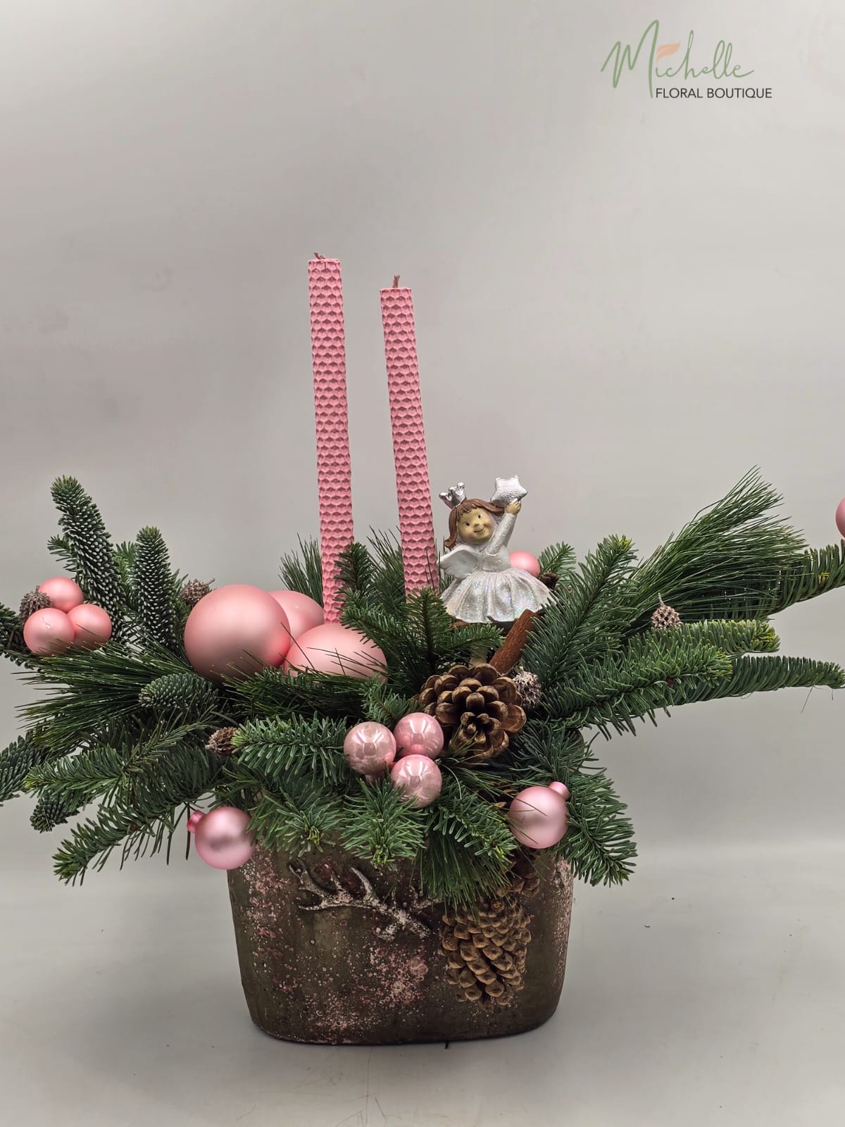 Aranajemnt Craciun pink