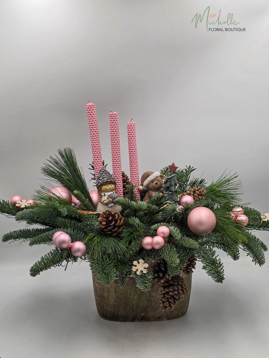 Aranjament Craciun pink maxi